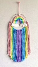 Vibrant Tassel Woven Moving Rainbow in Hoop Wall Hanging Nursery Children's Room