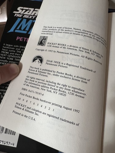 Lot of 3 Books Star Trek The Next Generation Imzadi Reunion All Good Things HC - Imagen 10 de 12