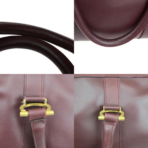 MUST DE CARTIER 2C Logo Hand Shoulder Bag Travel Leather Bordeaux GHW 09SJ282 - Picture 9 of 16