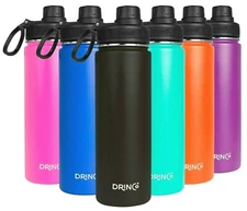 DRINCO Insulated Stainless Steel Water Bottle 22 32 oz. With Spout Lid Flask