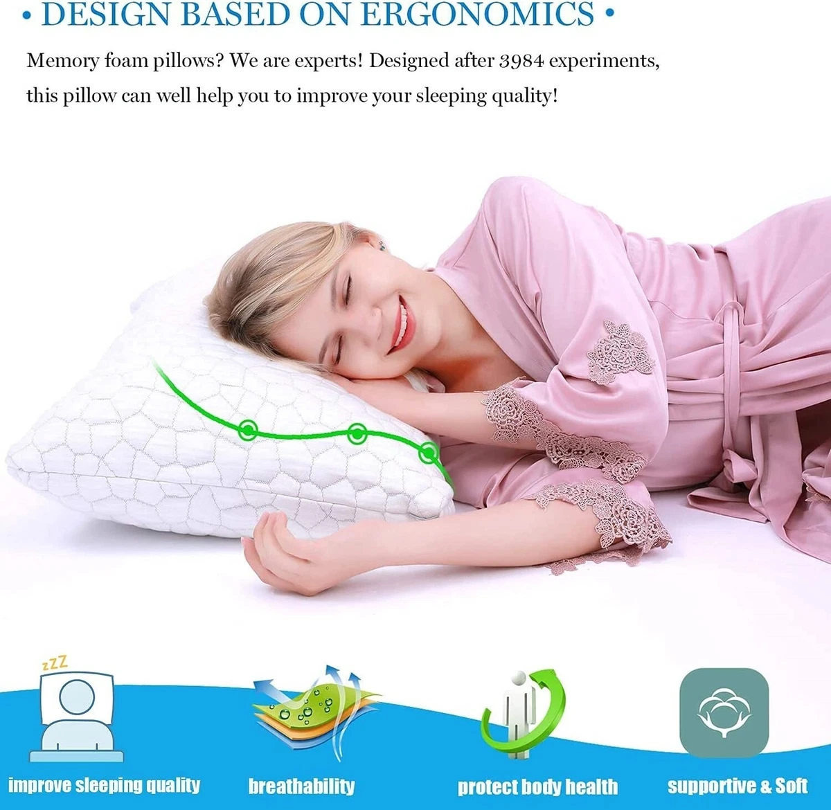 Almohadas Para Dormir Jumbo Size De Cama Reina Jumbo Grandes 2 Set Algodon Nuevo
