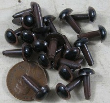 20 Vintage 1950's Plastic Doll Teddy Bear Eyes 10mm