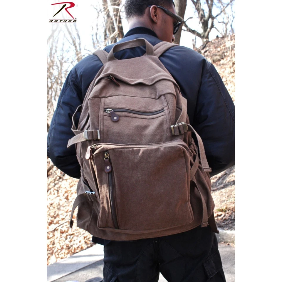 Mochila Escolar Grande, Lona Lavada Paquete Grande Mochila Escuela Trabajo Bolsa de Viaje Foto 3 de 3