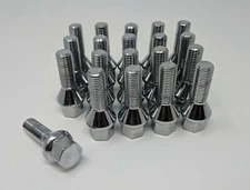 Set of 20 Lug Bolts 14x1.5 Chrome Conical Cone Stud Bolt 28mm Shank