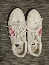 Size 8.5 - Off-White Virgil Ablon Saks Low White And Pink Canvas Sneakers