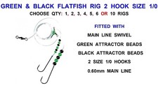 FLADEN GB FLATTY RIG 2 HOOK FLAPPER SIZE 1/0 FLAT FISH FLOUNDER PLAICE DAB SOLE
