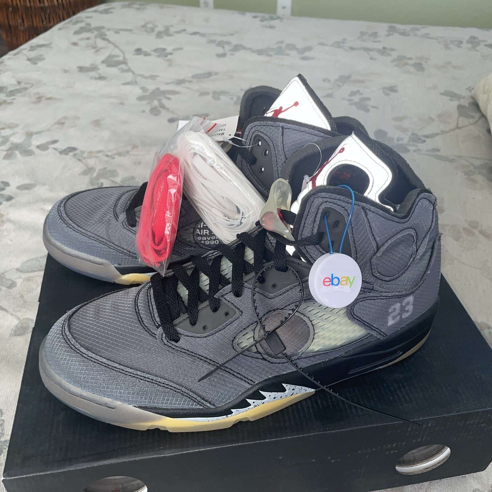 OFF WHITE X NIKE Nike Air Jordan 5 Retro SP x Off White Mid Muslin taglia 13 CT8480 001 NUOVISSIME