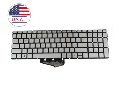 New HP 15-ef2047nr 15-ef1050nr 15-ef1040nr 15-ef1020nr Backlit Keyboard Silver E - Foto 5