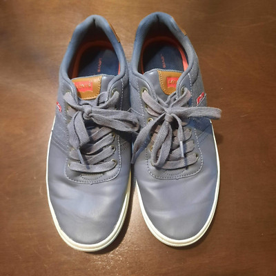 Levi's Men's Size 8.5 Leather Canvas Gray Brown Non-Slip Comfort Shoes