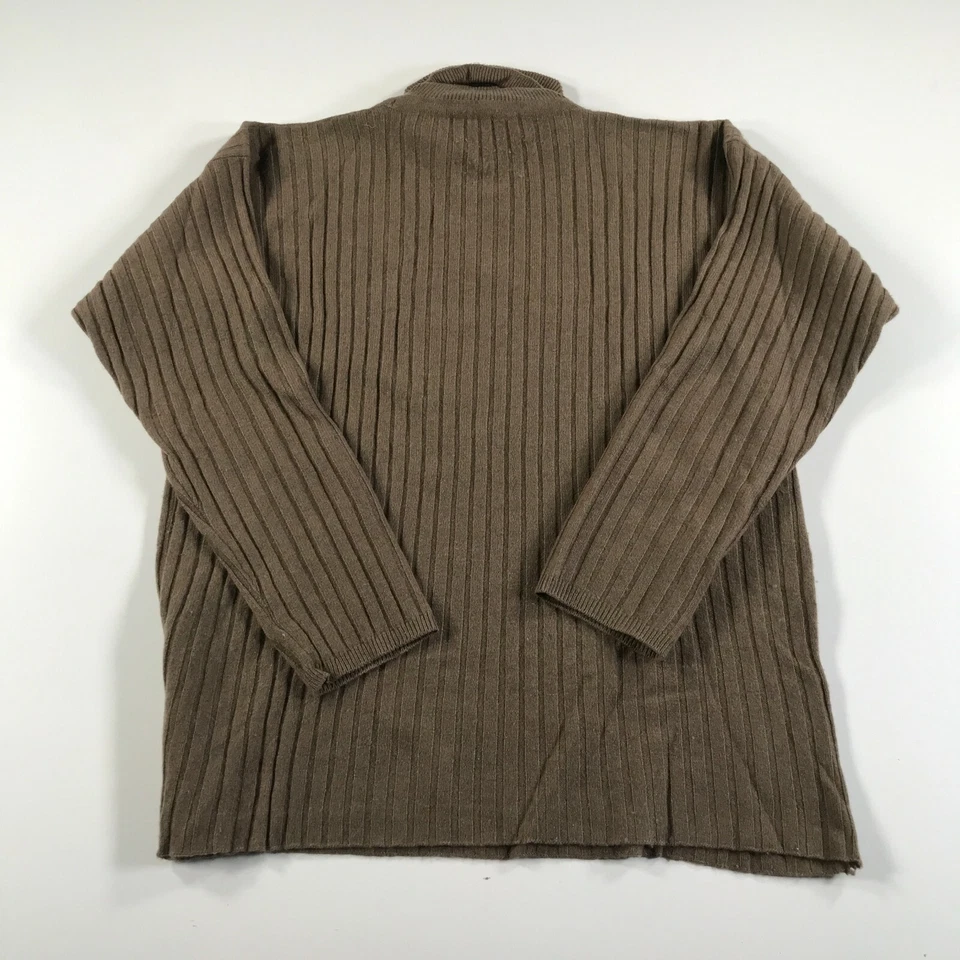 Suéter de cachemir William Kasper para mujer mediano marrón cuello alto acanalado  Foto 4 de 4