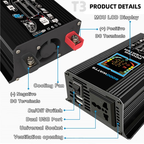 6000W Solar System DC12V to AC110V 220V 100A MPPT Controller 300W - Picture 8 of 16