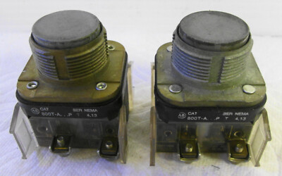 Allen Bradley 800T-A...P Momentary Pushbutton with Contact Blocks (Lot of 2)