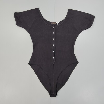 Donna Karan New York Body Schwarz Large Baumwolle Kurzarm Oberteil