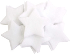 3 Inch 35Pc Felt Stars White 