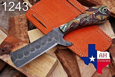 HAND FORGED RAIL ROAD BULL CUTTER/COWBOY KNIFE & RISEN HANDLE AH -1243