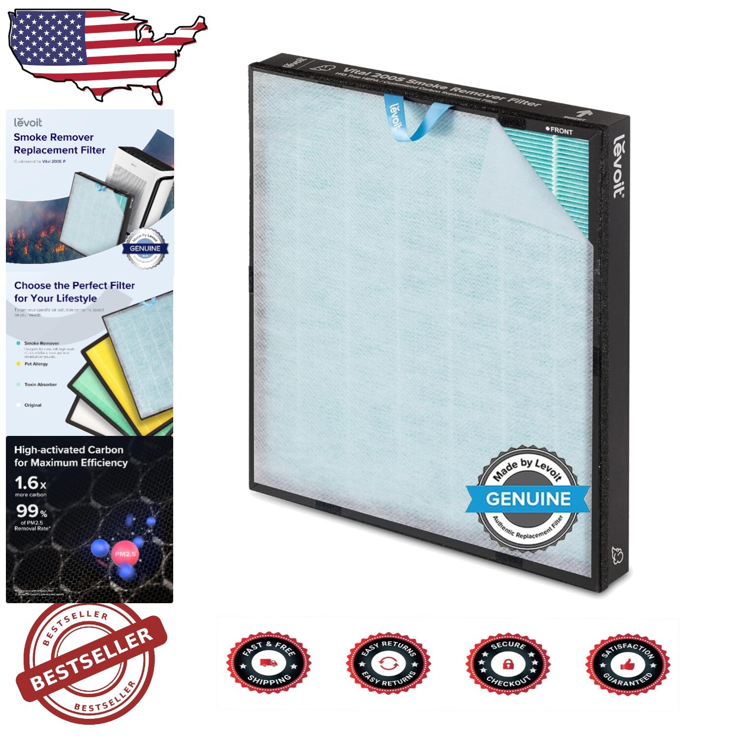 Custom High-Efficiency Filter for Vital 200S-P - Ultimate Smoke Protection Blue