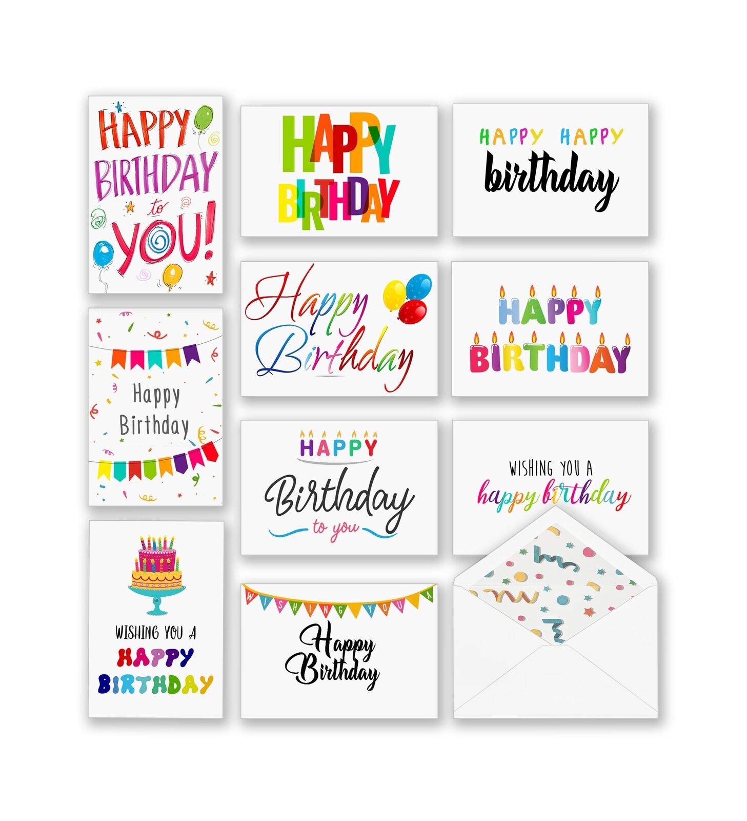 Happy Birthday Cards with Envelopes and Stickers – 20 Unique Designs  Greeting Notes, Large 4x6 Inches , Thick Cardstock , Matte Finished in a  Sturdy Box — T&M Quality Designs LLC a U.S Company