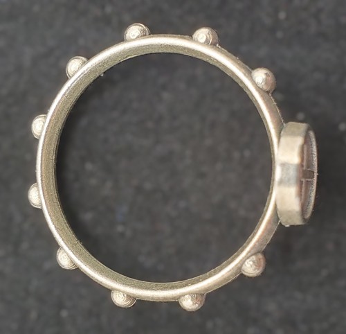 Anillo de banda cruzada de tono plateado vintage - talla 11 - Imagen 7 de 12