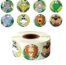 40 ANIMAL KIDS CRAFT ENVELOPE SEALS LABELS STICKERS 1" ROUND FAST SHIPPING