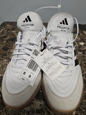 Adidas Predator Turf Trainer Soccer Shoes White/Black Mens size 8
