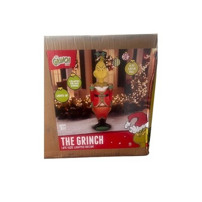 Dr Seuss The Grinch Giant Nutcracker LED Blow Mold Outdoor Decor 6 Ft NEW