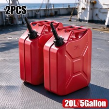 2pcs 5gallon 20l Jerry Can Metal Steel Tank Military Style Storage Gas Can Red