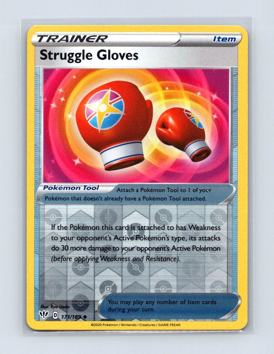 Struggle Gloves 171/189 Uncommon Darkness Ablaze Pokemon Reverse Holo LP