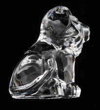 STEUBEN Crystal Art Glass Hand-Cooler #5540 LION Figurine, Paperweight, 2 3/4"