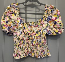 Floral Bardot Crop Top Zara Medium Summer Holiday Off The Shoulder