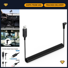 Coiled USB Power Cord for Radar Detectors - Compatible with Cobra RAD 480i/350/3