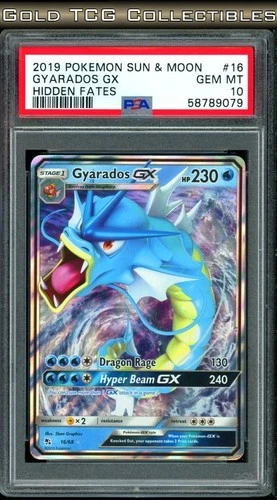 PSA 10 ⭐️ Pokemon Gyarados GX 16 Hidden Fates 2019 Sun Moon Graded Card