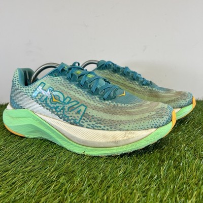 Hoka One One Turnschuhe Größe 9,5 Herren Ocean Mist Limette Mach X Gehen Laufschuhe