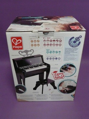 Hape Leuchttasten Piano mit Hocker und Notenhalter, Kinder Klavier aus Holz