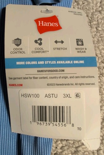 Hanes Womens XXX Large Blue Polyester Blend V-Neck Scrub Top 24 - Afbeelding 5 van 5