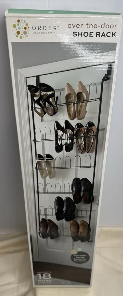 57.5 In. H 18-Pair White Metal Hanging Shoe Organizer - Image 4 of 4