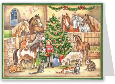 Postkarten-Adventskalender ''Im Stall''