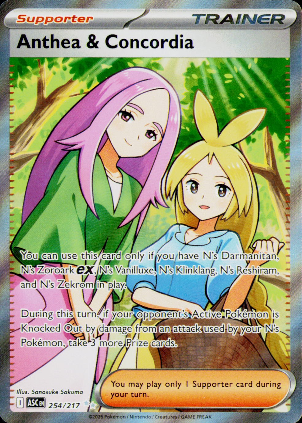 Anthea & Concordia 254/217 Ultra Rare Ascended Heroes Pokemon Holo Near Mint