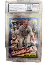 2020 topps chrome yadier molina /150 blue GMG gem mint 10