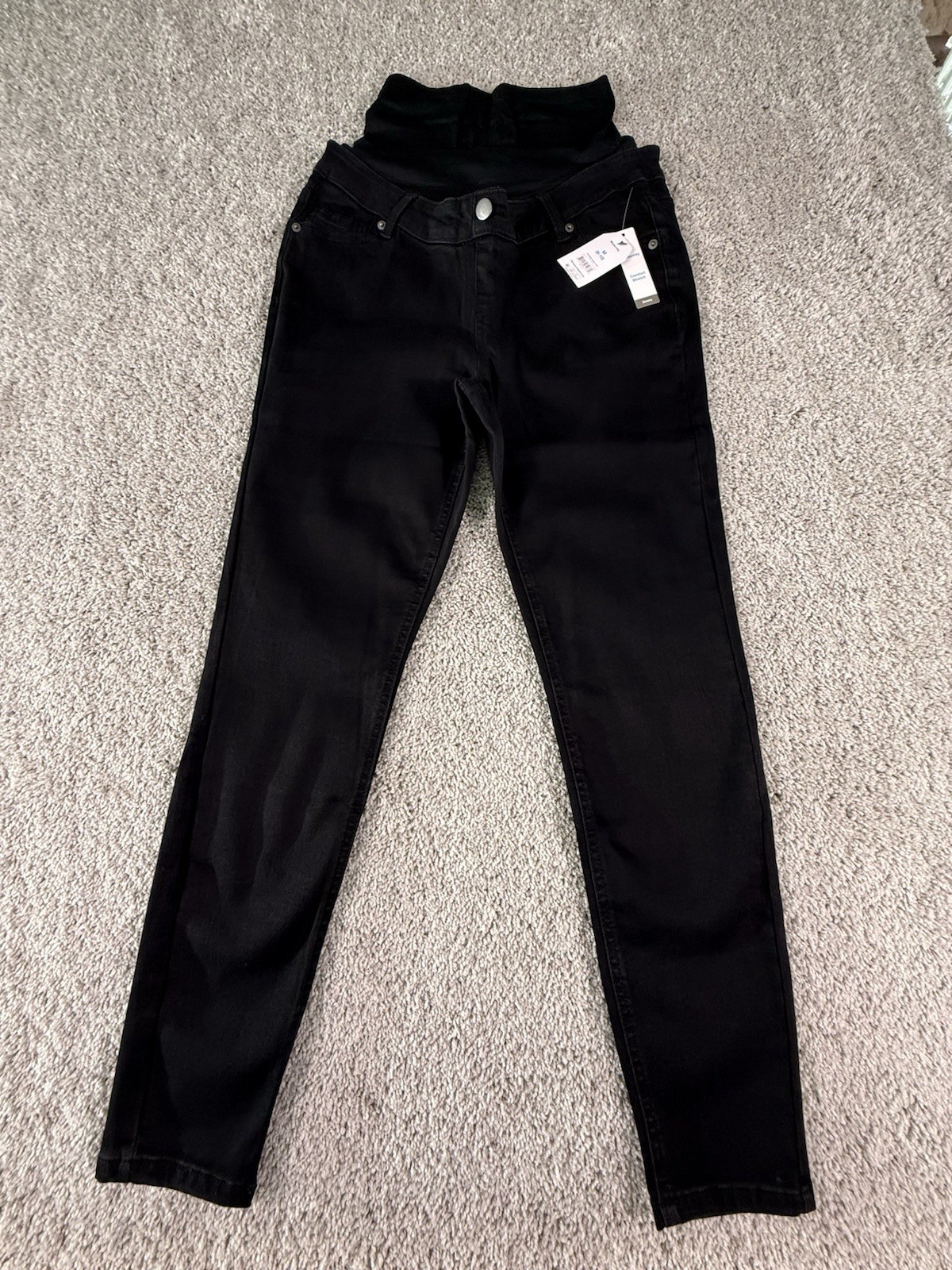 NWT Time and Tru Maternity Jeans Black Size 8-10 Skinny