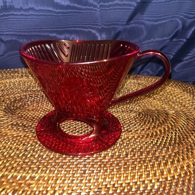 Melitta Signature Series 1 Cup Pour-Over Coffee Brewer, Tritan Red 