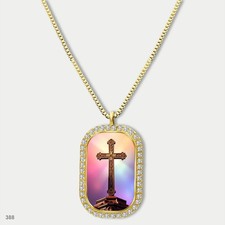 Stunning Colorful Jesus Christ Crucifix Cross Fashion Pendant Necklace Chain Gra