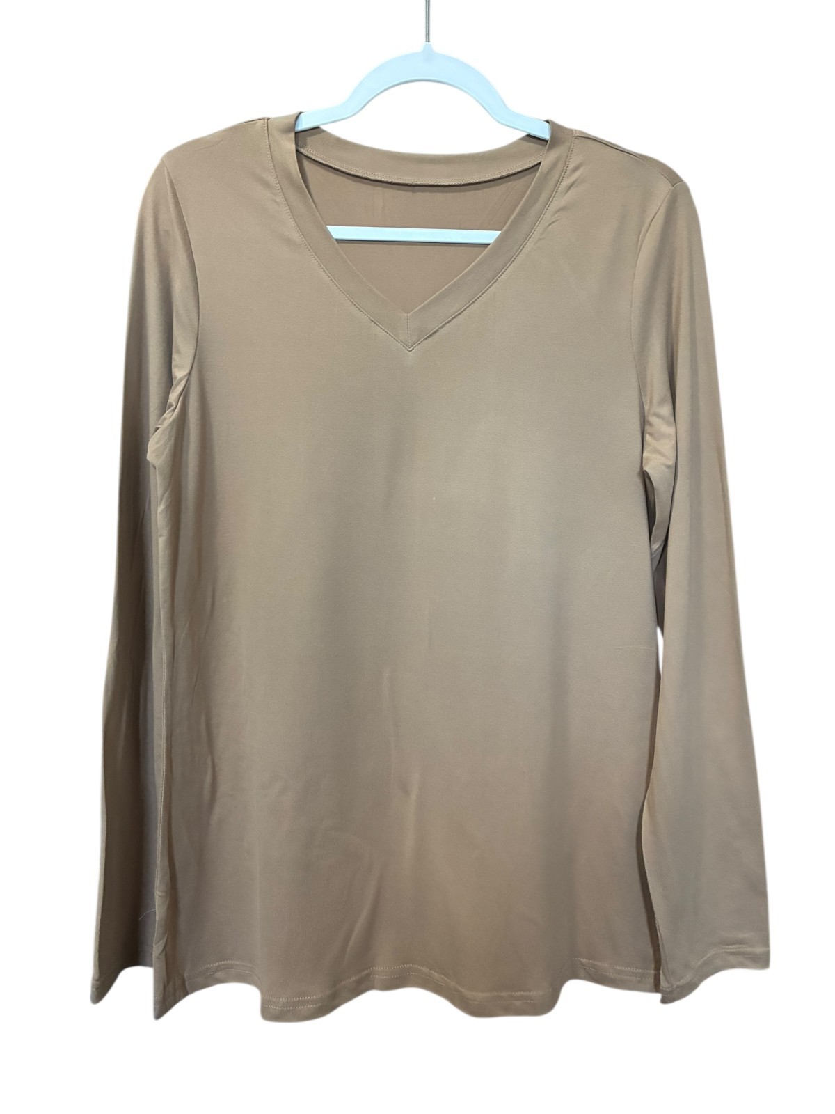 Women's Long Sleeve V-neck Solid Pullover Shirt-S… - image 7