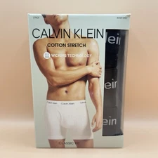 Calvin Klein Men’s Cotton Stretch 3 Pack Boxer Brief Underwear Black Medium
