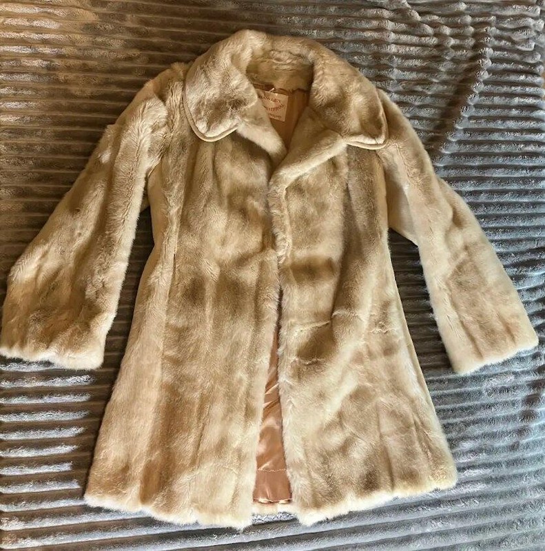 Tissavel France Faux Fur Coat Rawley International Antique/Vintage Made England