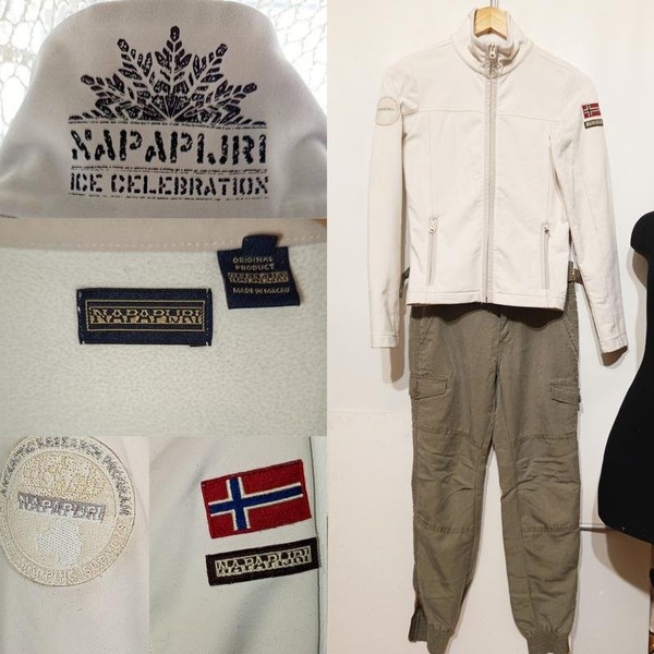 Women Napapijri Jacket Ivory Softshell XXS