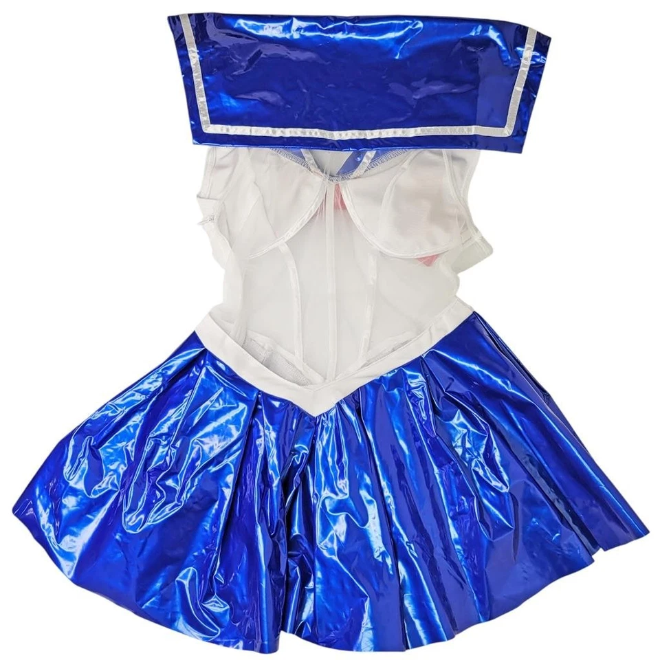 Disfraz Sailor Moon Mini Vestido Vinilo Babero Gran Tamaño Lazo Gargantilla Estrella 6367D3 Mediano Foto 4 de 4