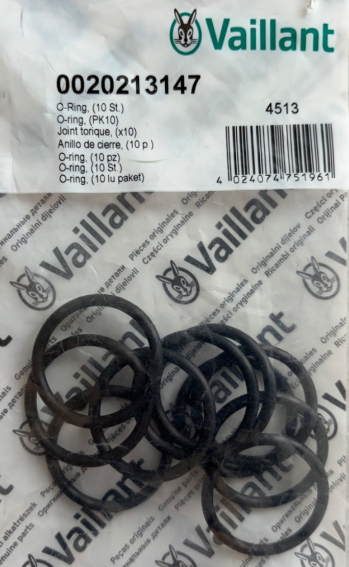Vaillant 0020213147 O-Ring O Rings Seal (Pack of 10) New Genuine