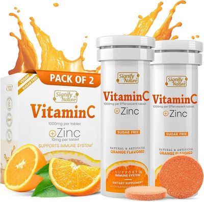 Vitamin C 1000Mg Effervescent Tablets - Potent Immune Support VIT C with Zinc Su