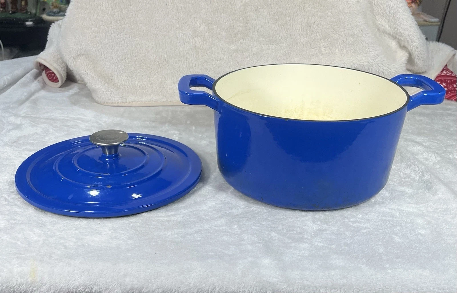 Food Network - 5 Quart Enameled Cast Iron Dutch Oven -Blue