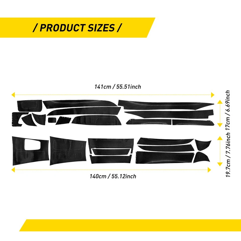 3D ПВХ центральная консоль управления чехол из углеродного волокна 1-10Set подходит для BMW X6 2008-2014 - Изображение 4 из 4